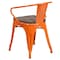 Flash Furniture Orange Metal Chair with Wood Seat and Arms, PK4 4-CH-31270-OR-WD-GG - alternate 3